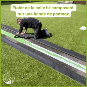 Colle bi-composant pour gazon synthetique sportif